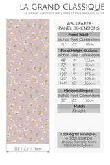 flying daisies peel and stick wallpaper specifiation