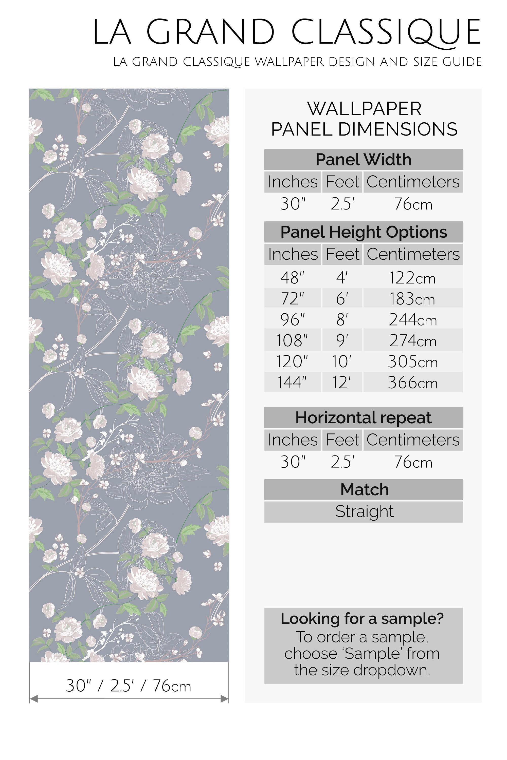 peony tree peel and stick wallpaper specifiation