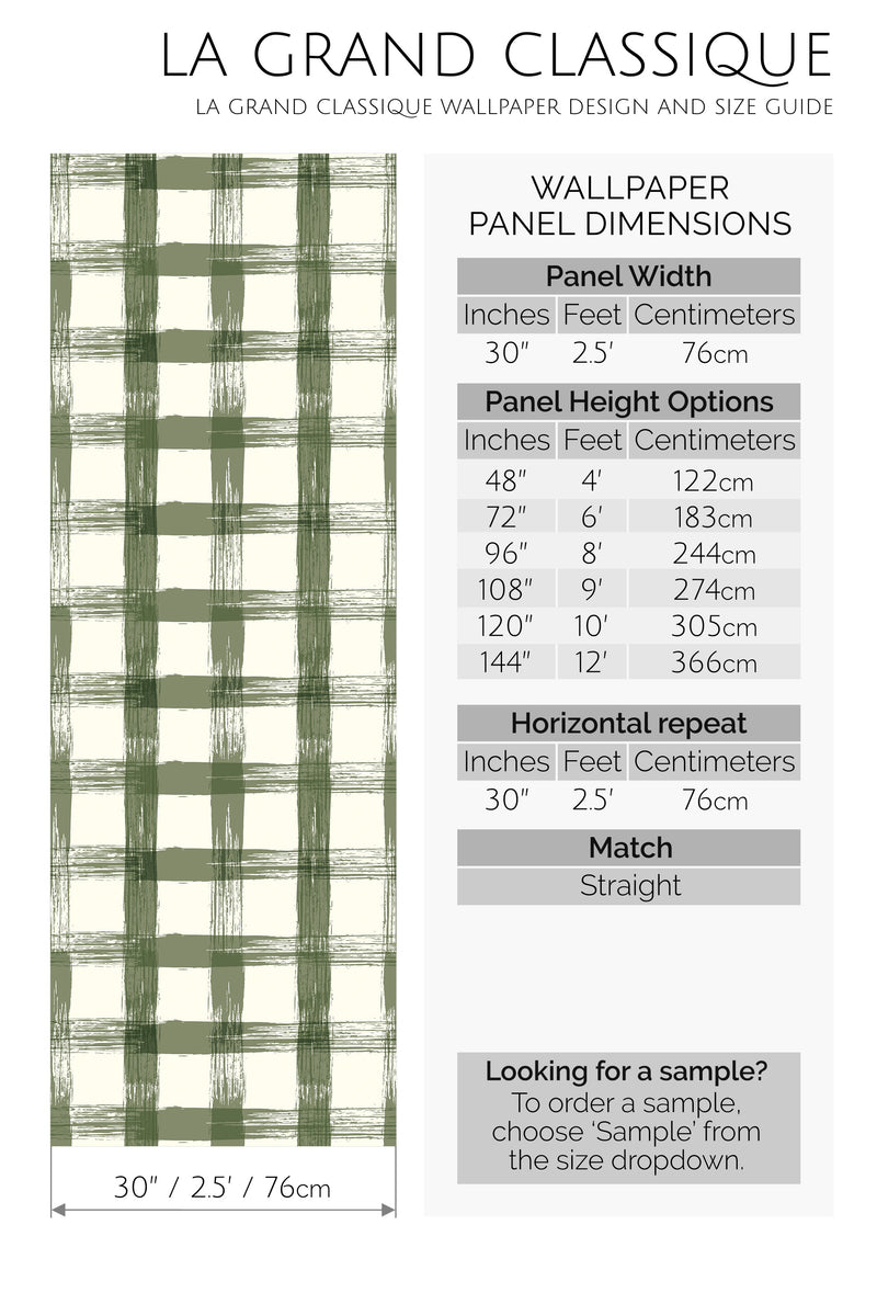 farmhouse plaid peel and stick wallpaper specifiation