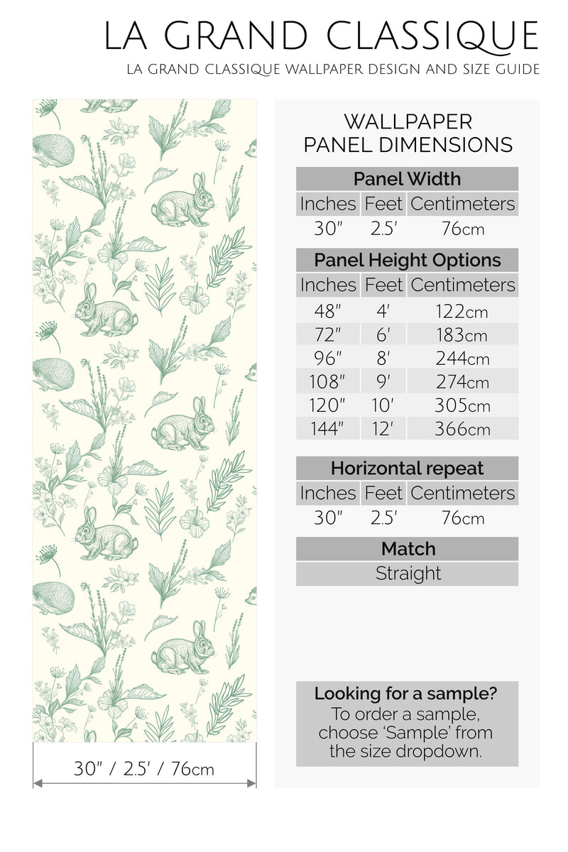 sage nursery forest peel and stick wallpaper specifiation