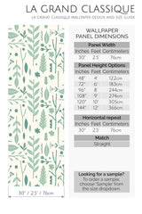 scandinavian plant peel and stick wallpaper specifiation