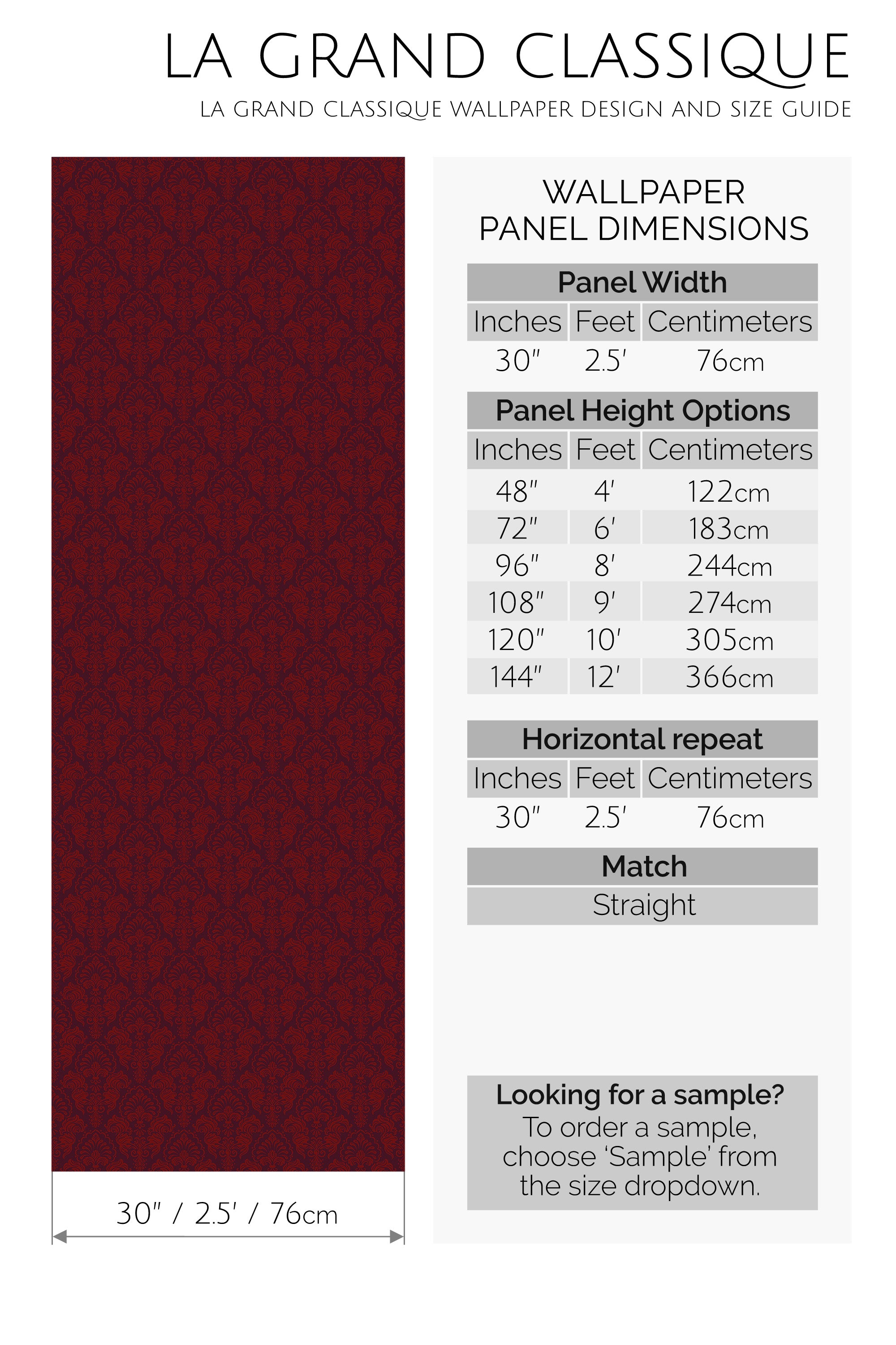 burgundy damask peel and stick wallpaper specifiation