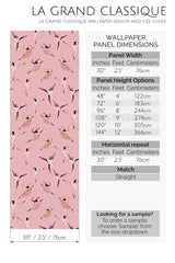 pink inclusive ballerina peel and stick wallpaper specifiation