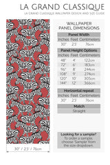 red zebra peel and stick wallpaper specifiation