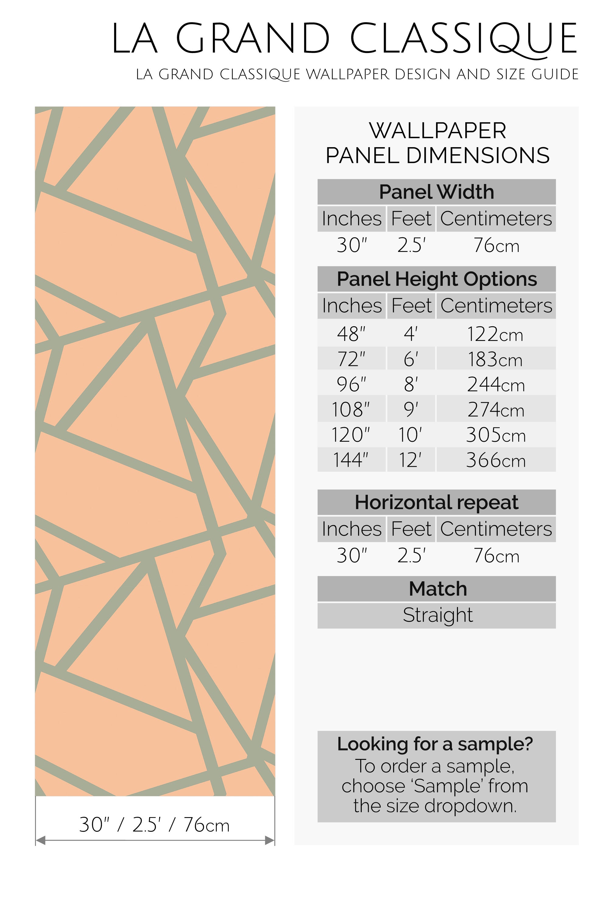 peachy line peel and stick wallpaper specifiation