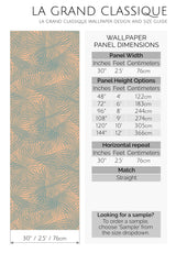 palms on peach peel and stick wallpaper specifiation