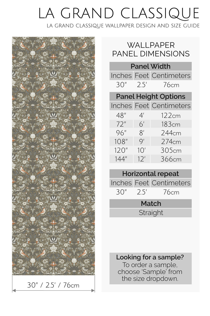 vintage springtime peel and stick wallpaper specifiation