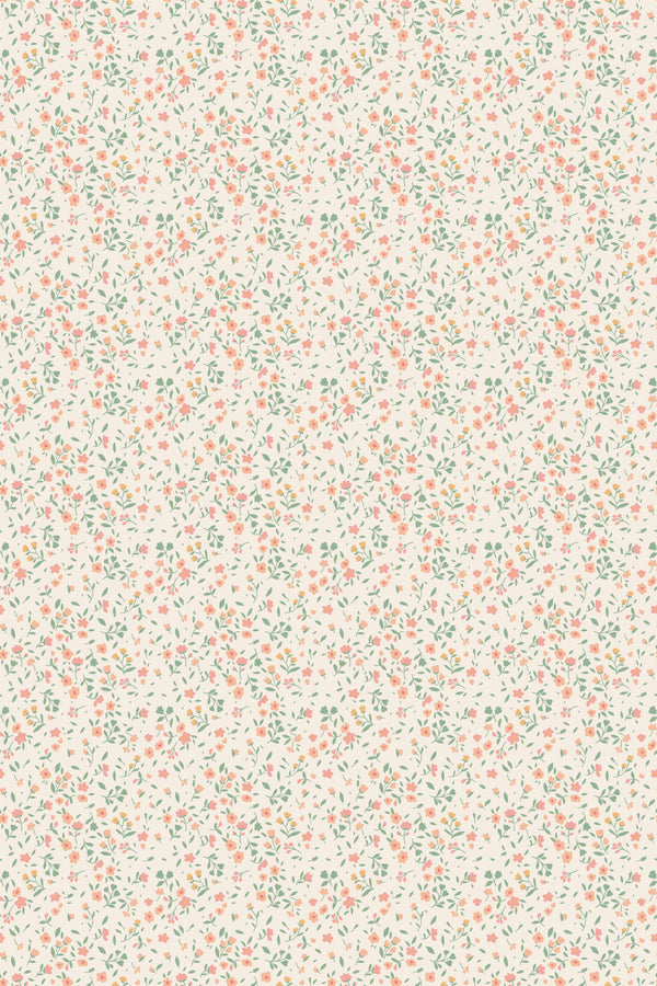 sunny vintage floral wallpaper pattern repeat