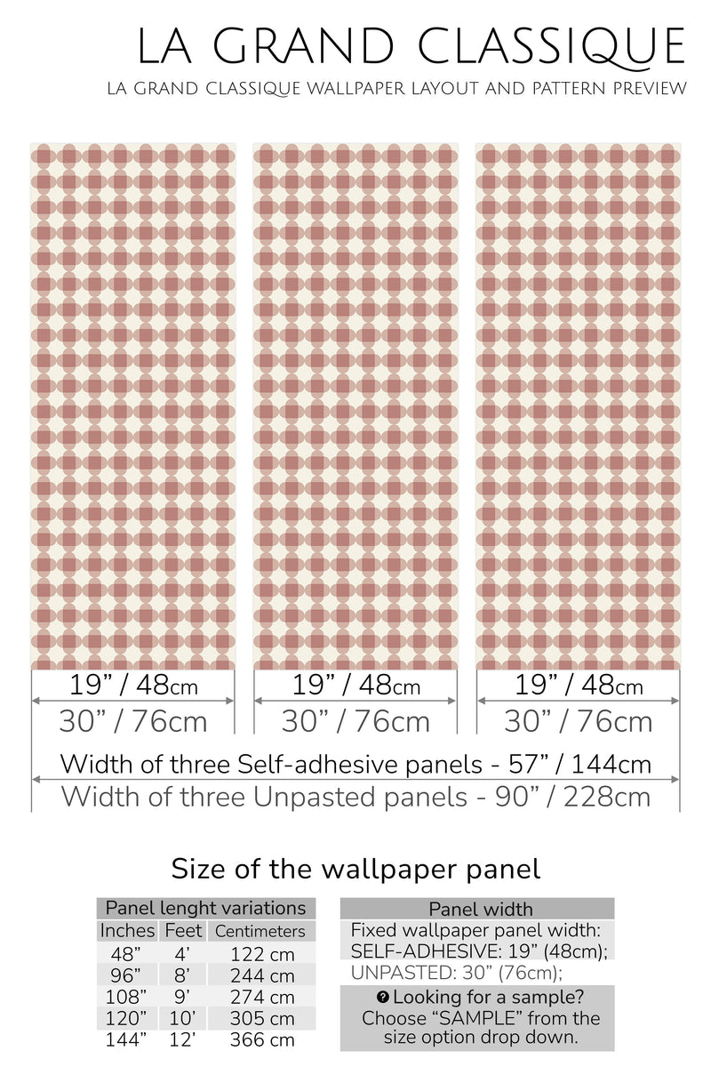 plaid geometry peel and stick wallpaper specifiation