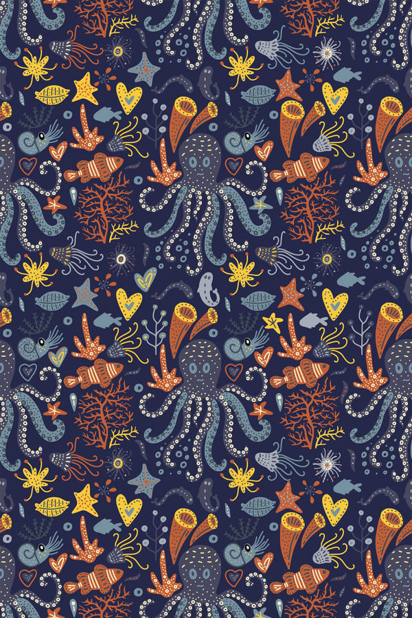 vintage seaworld wallpaper pattern repeat