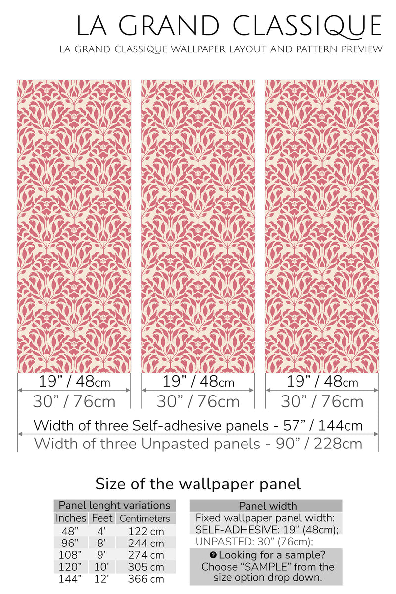 aesthetic floral linocut peel and stick wallpaper specifiation