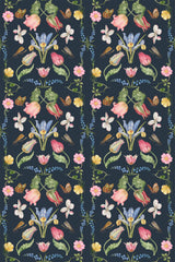 dark ornamented floral wallpaper pattern repeat
