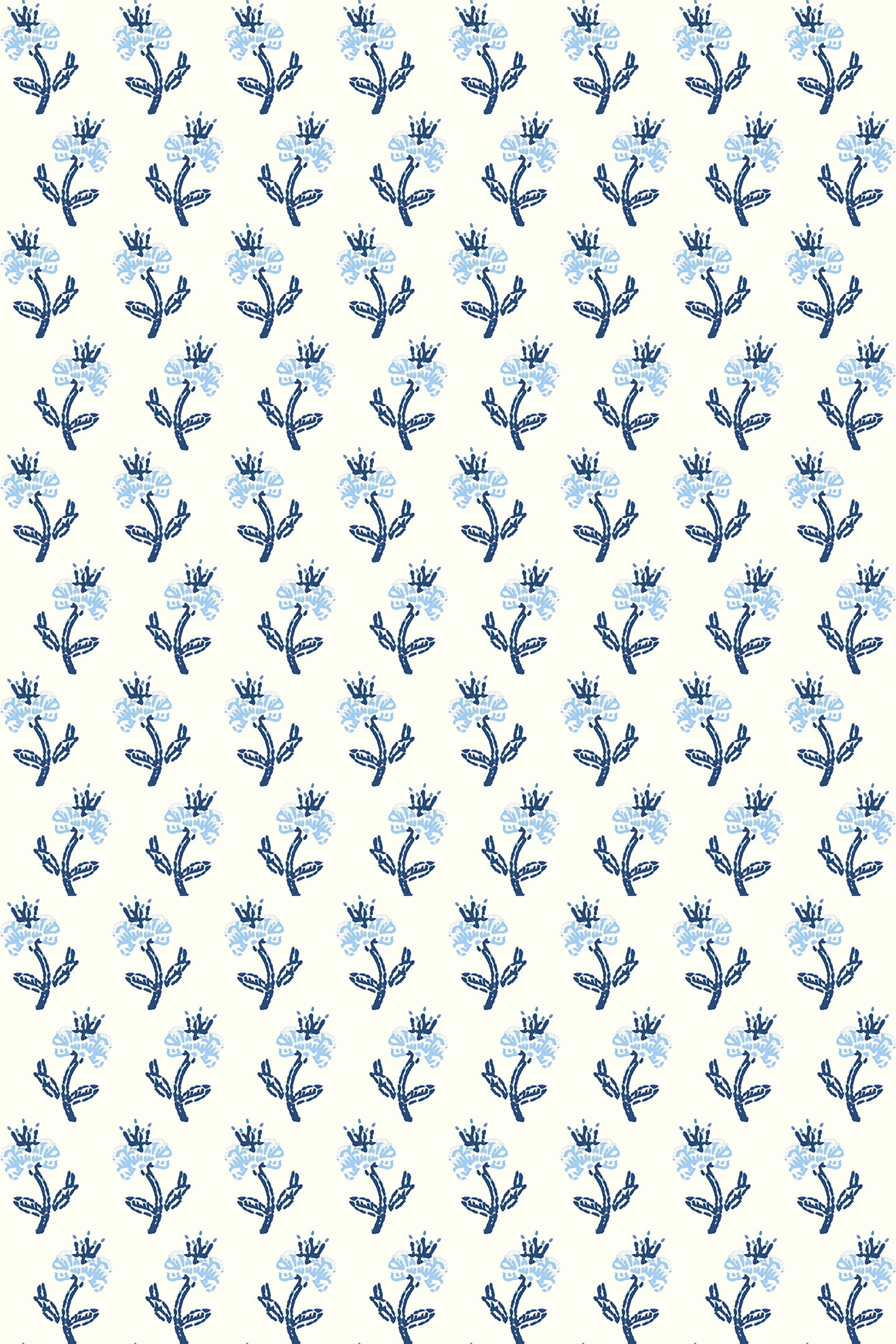 Blue and white aesthetic floral patterns on a peel and stick removable wallpaper.