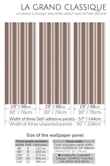 classic earthy striped peel and stick wallpaper specifiation