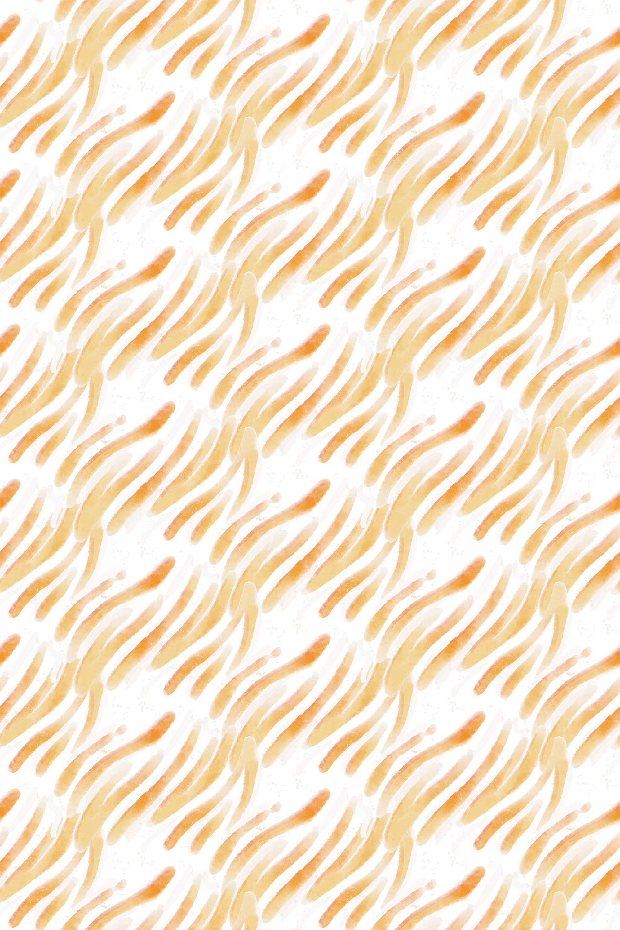 Abstract yellow and orange brush stroke pattern on a light background, peel and stick removable wallpaper.
