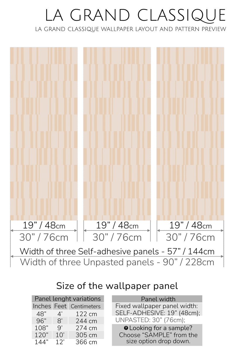 neutral elegance peel and stick wallpaper specifiation