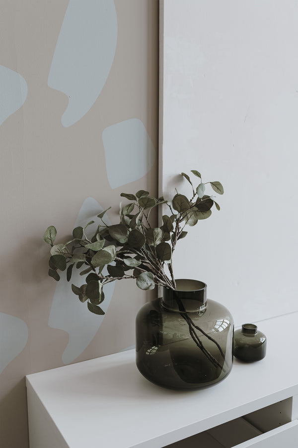 home decor plant decorative vase living room neutral geometry pattern