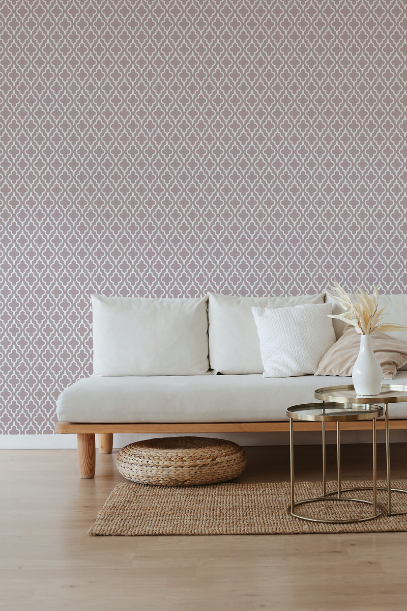 self stick wallpaper graphic ornament pattern living room elegant sofa coffee table