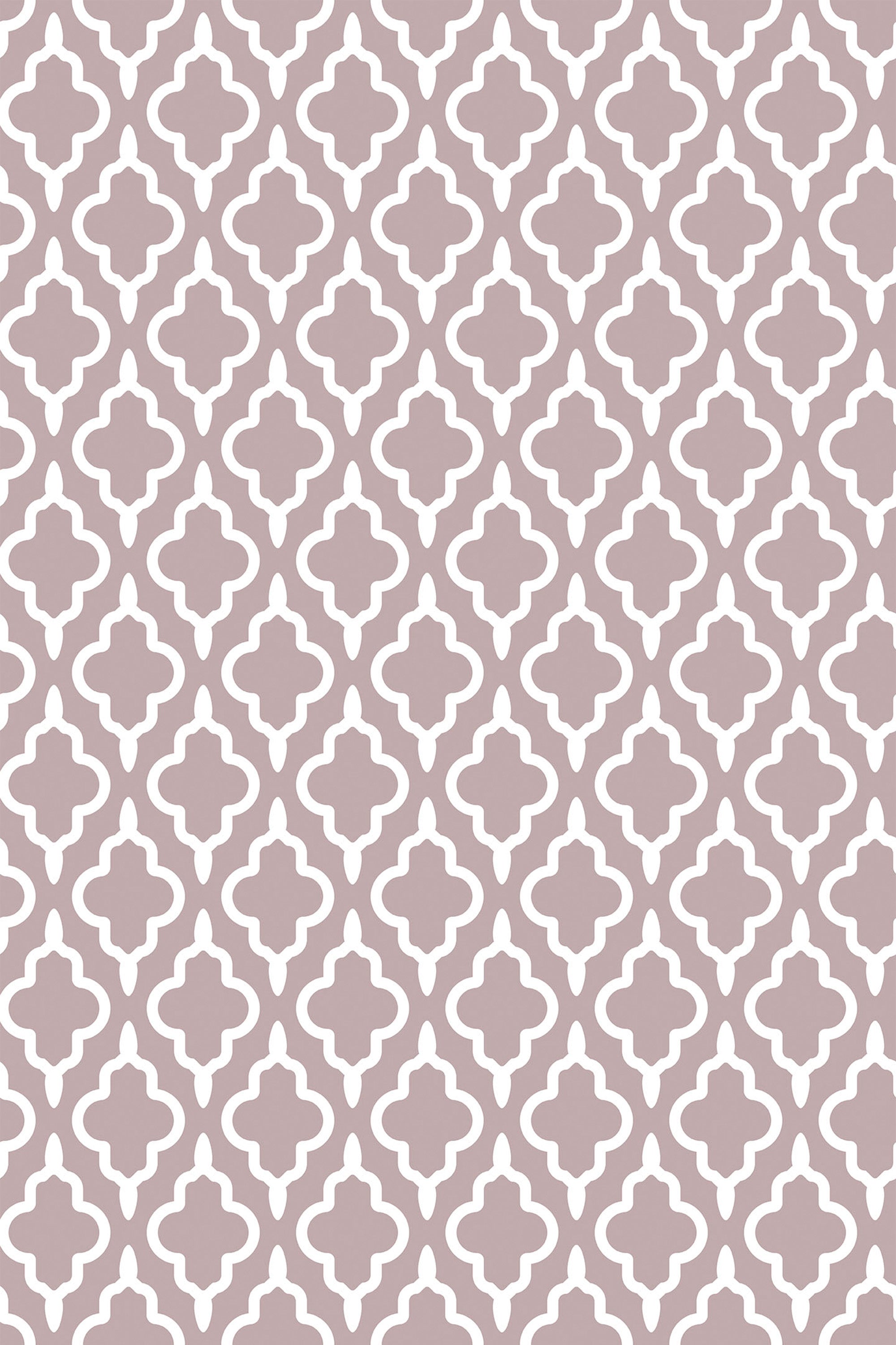 Geometric pattern with interlocking shapes in a neutral color scheme on peel and stick removable wallpaper.
