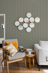 living room cozy sofa armchair pillows decor beautiful gradient peel stick wallpaper