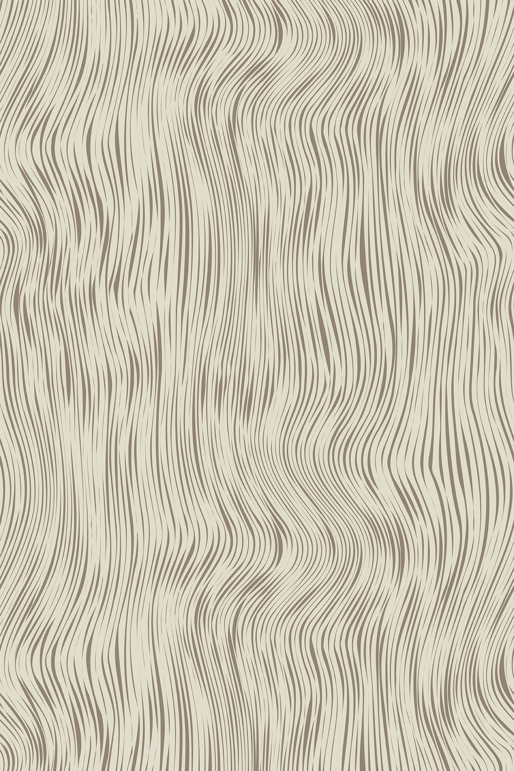 Continuous wavy lines in a neutral color scheme on a peel and stick removable wallpaper.
