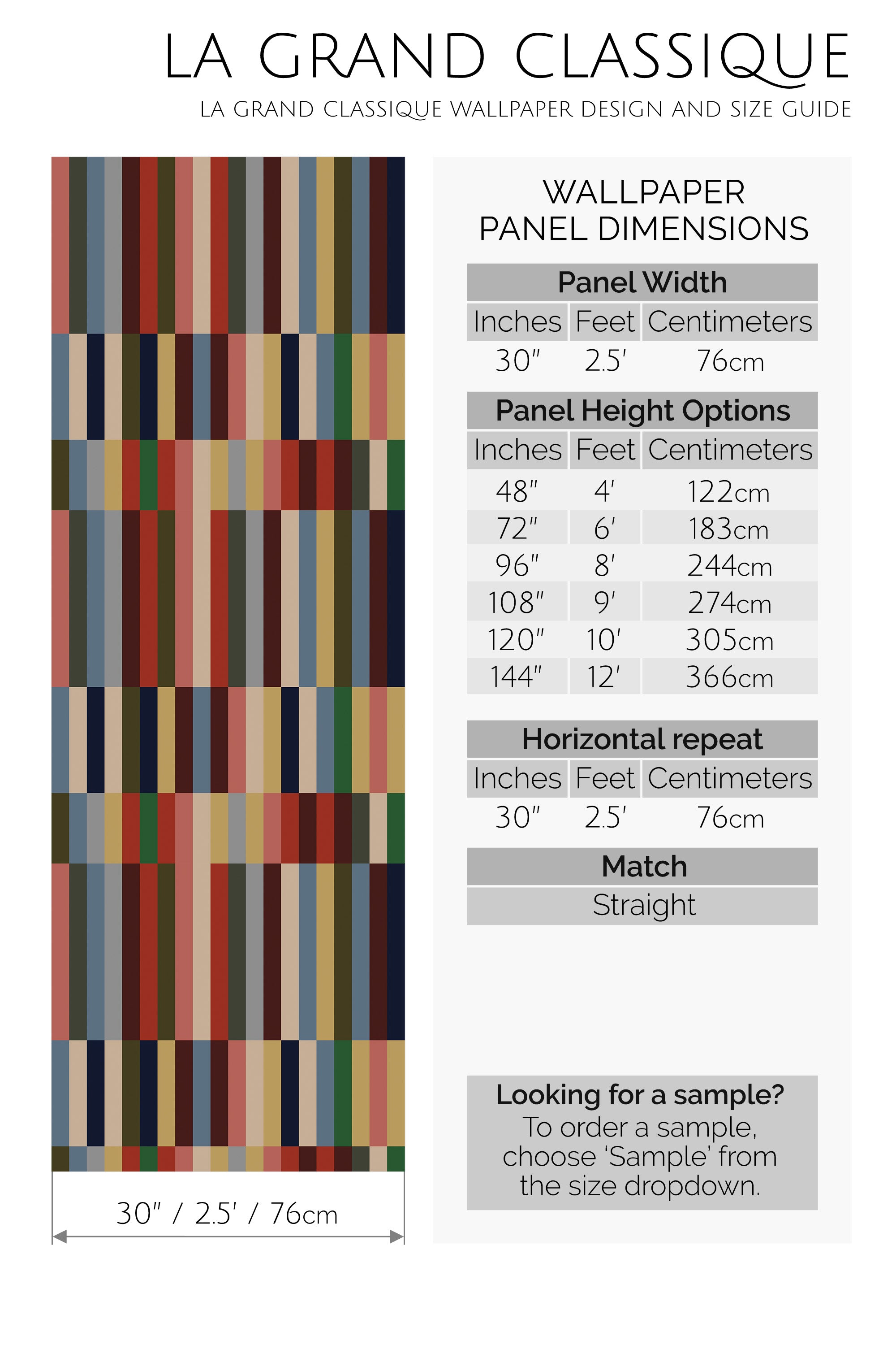 earthy striped peel and stick wallpaper specifiation