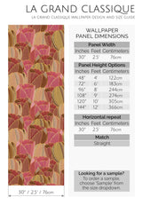 pink and ocher leaves peel and stick wallpaper specifiation