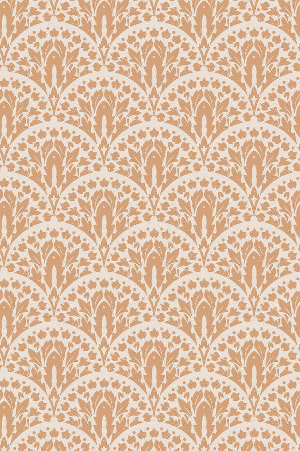vintage terracotta art deco wallpaper pattern repeat