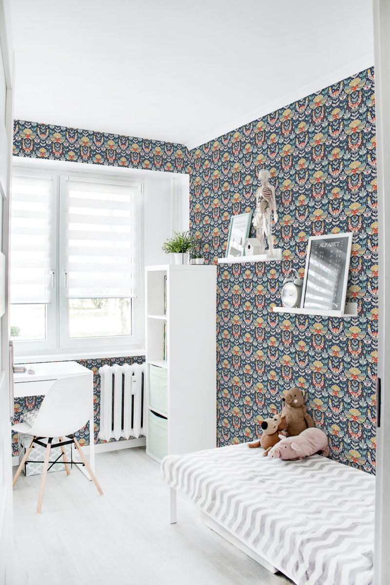removable wallpaper tarot style pattern kids room desk bed bookshelf toys