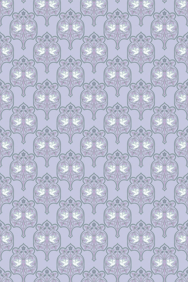purple love bird wallpaper pattern repeat