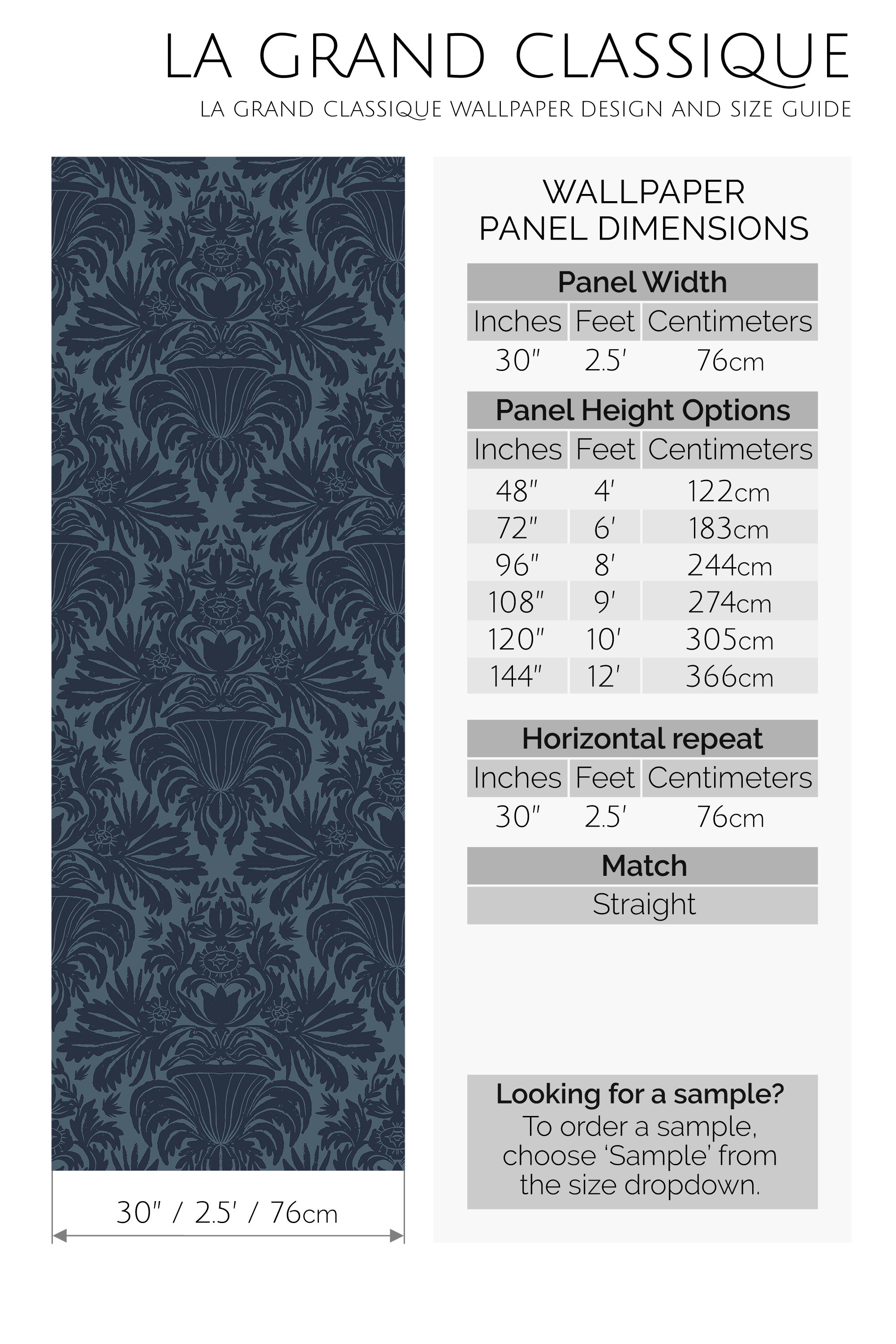 classic dark damask peel and stick wallpaper specifiation