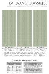 green herringbone peel and stick wallpaper specifiation