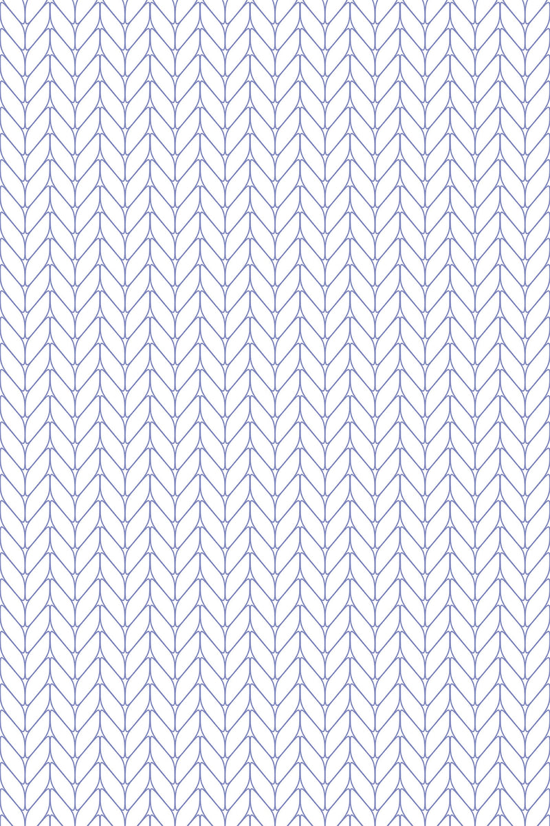 A seamless pattern of blue Small Herringbone design on white background, peel and stick removable wallpaper.