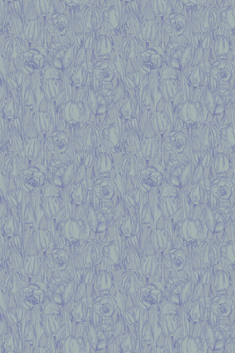 blue tulip wallpaper pattern repeat