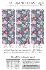 tropical bird peel and stick wallpaper specifiation