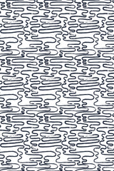 Abstract wavy line pattern in a brushstroke style on a white background, named Lined Brush, peel and stick removable wallpaper.