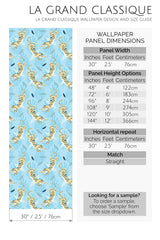 tigers on blue peel and stick wallpaper specifiation