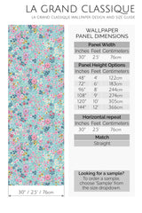 flowers on blue peel and stick wallpaper specifiation