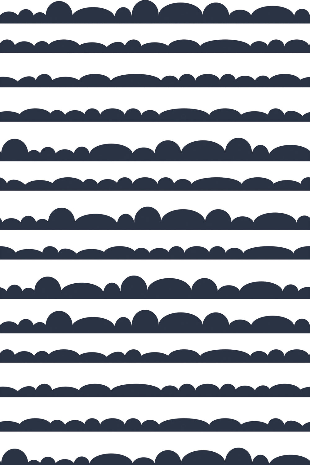 Graphic Cloud Line Peel and Stick Removable Wallpaper