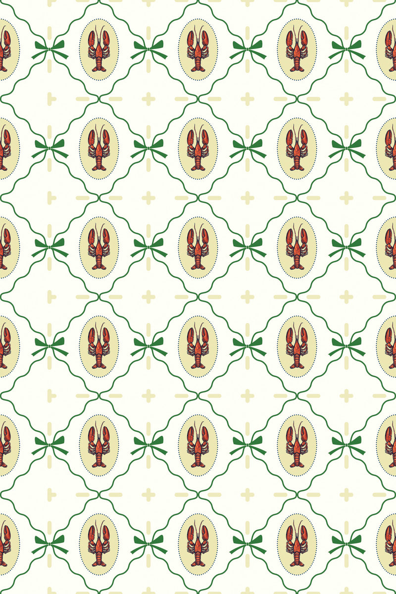 vintage lobster wallpaper pattern repeat