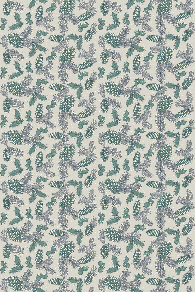 gray winter pine wallpaper pattern repeat