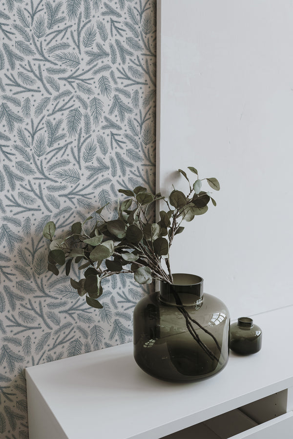 home decor plant decorative vase living room gray christmas branch pattern