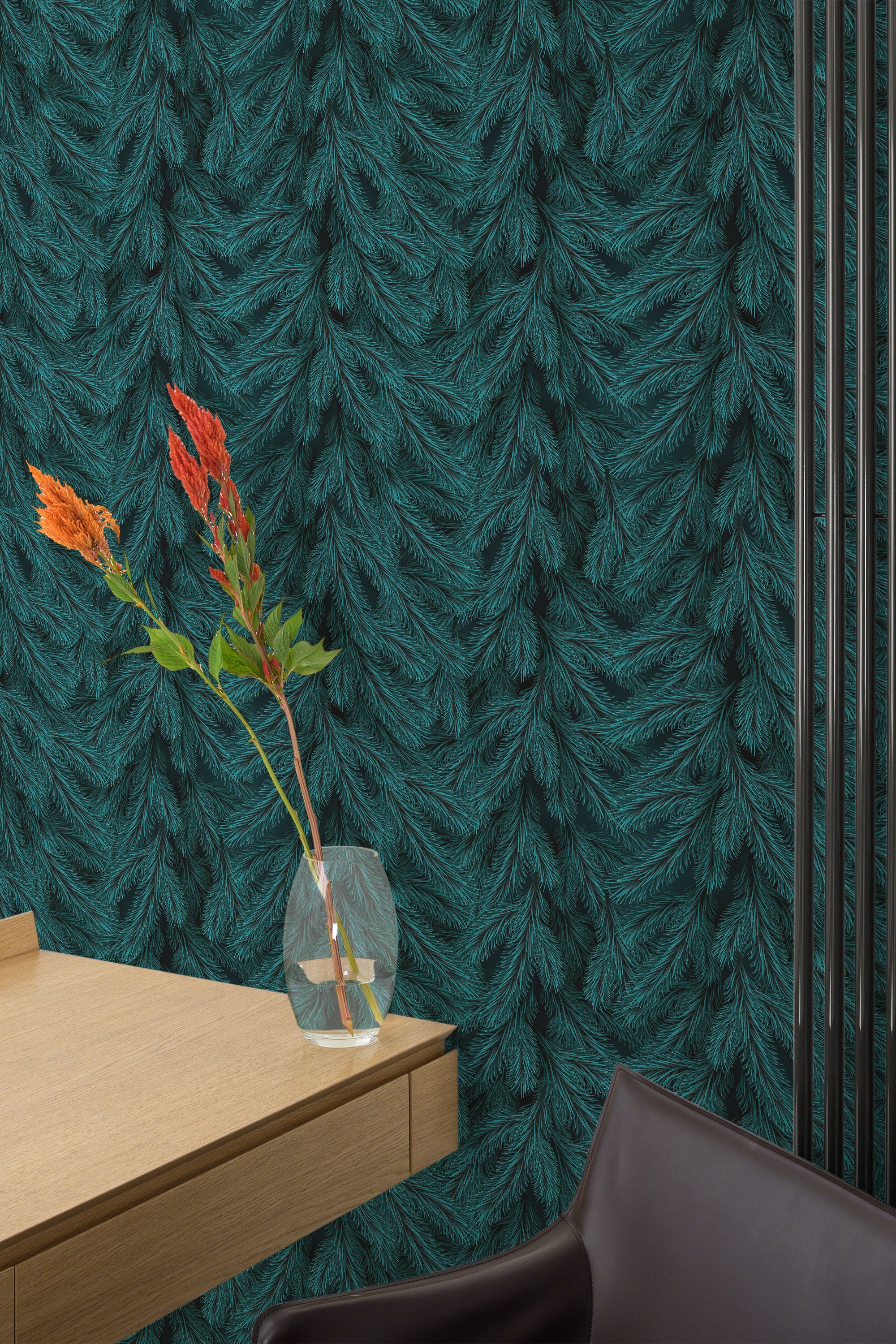 home office desk chair flower interior christmas pine accent wall