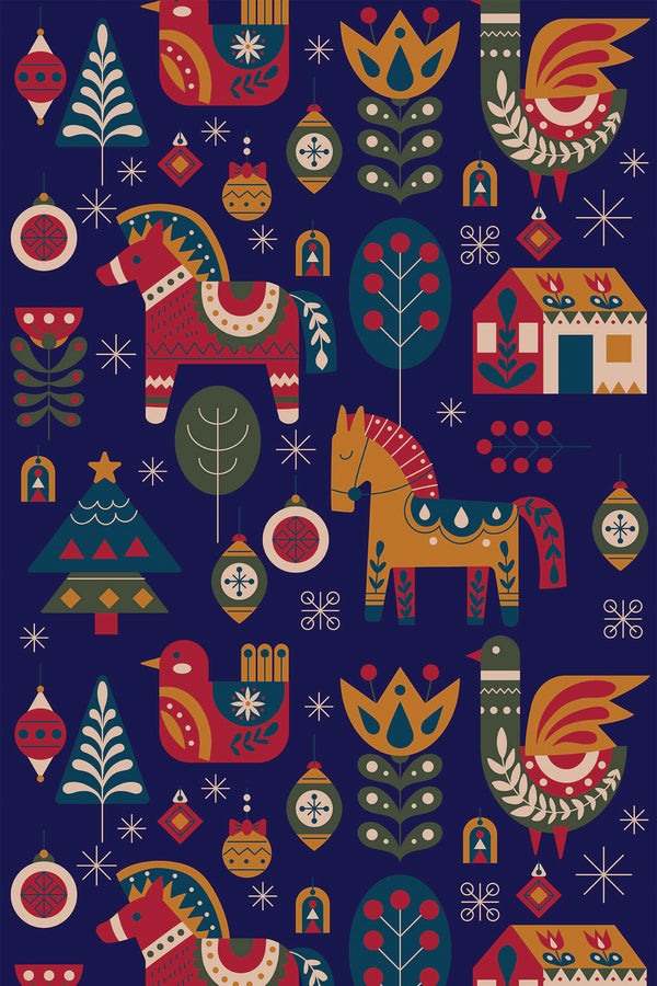 scandinavian christmas wallpaper pattern repeat