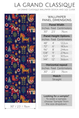 scandinavian christmas peel and stick wallpaper specifiation