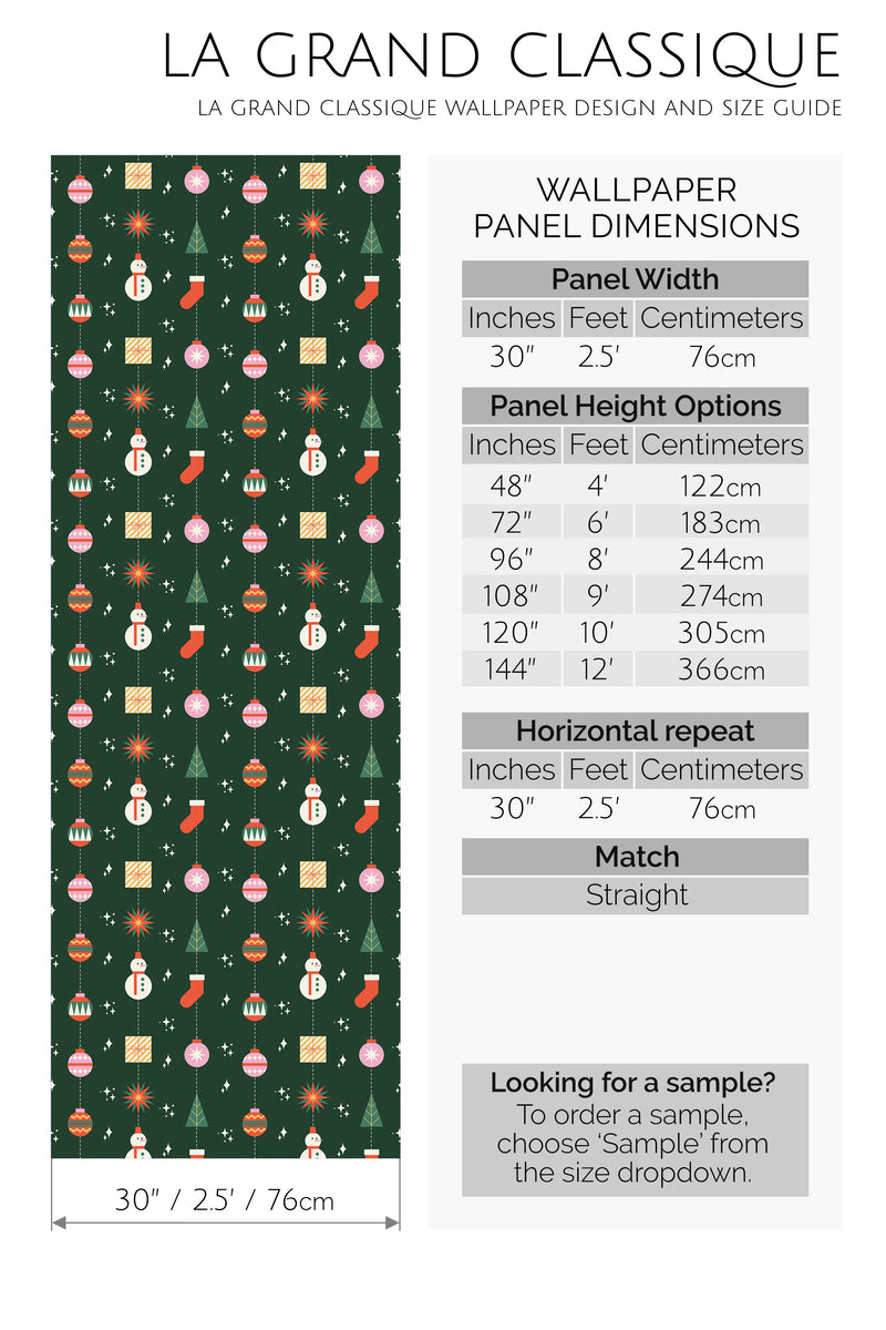 christmas decoration peel and stick wallpaper specifiation