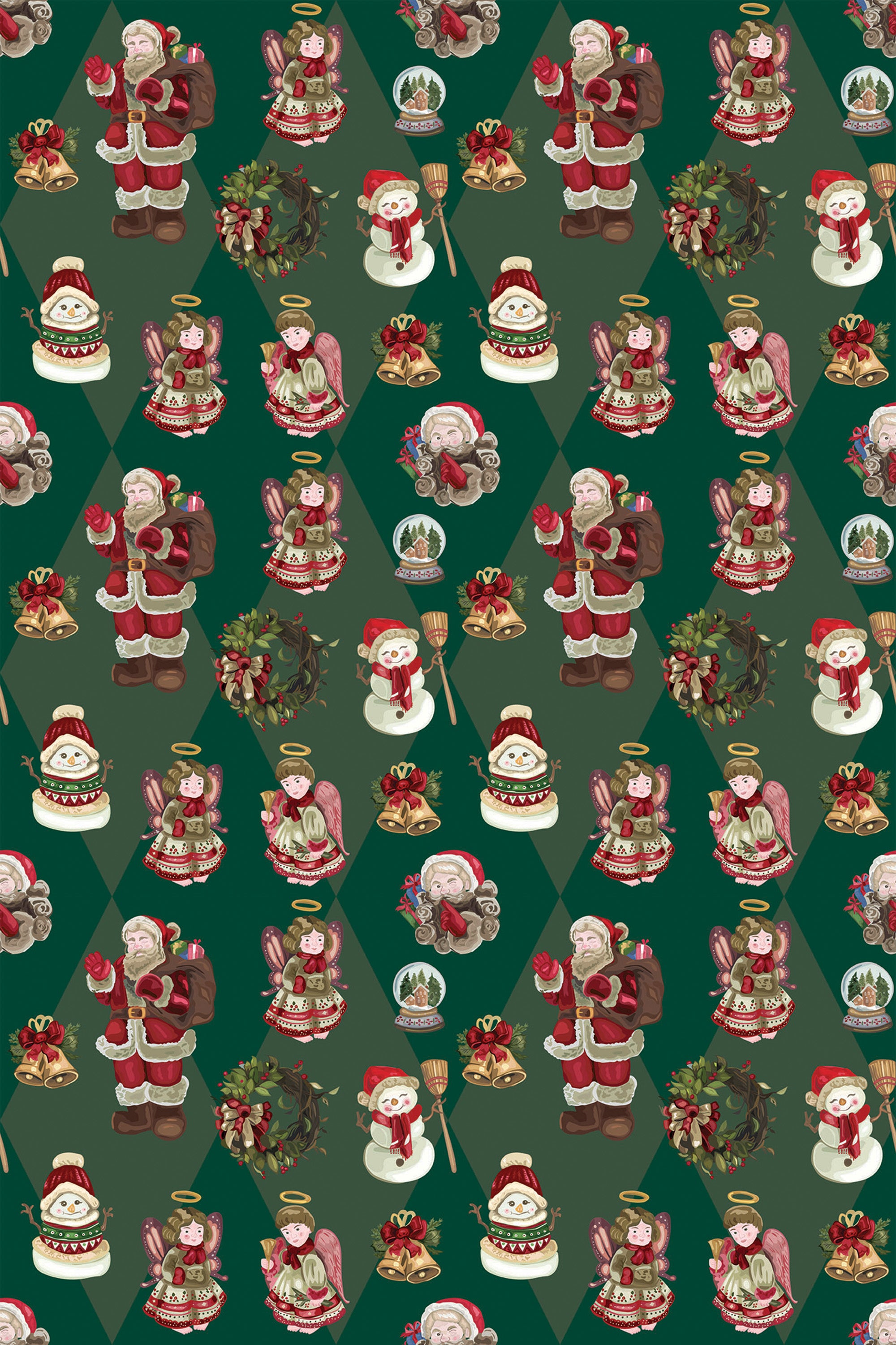 retro christmas wallpaper pattern repeat