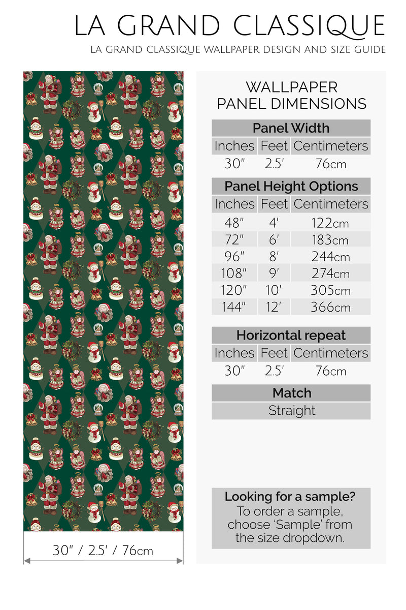 retro christmas peel and stick wallpaper specifiation