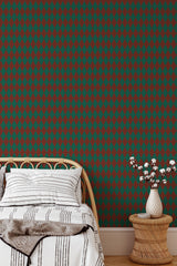 cozy bedroom interior rattan furniture decor classic christmas harlequin accent wall