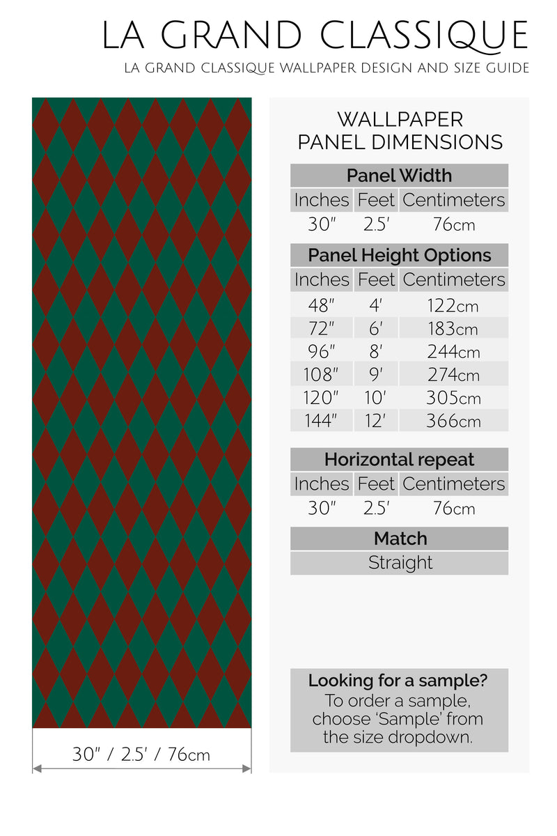 classic christmas harlequin peel and stick wallpaper specifiation